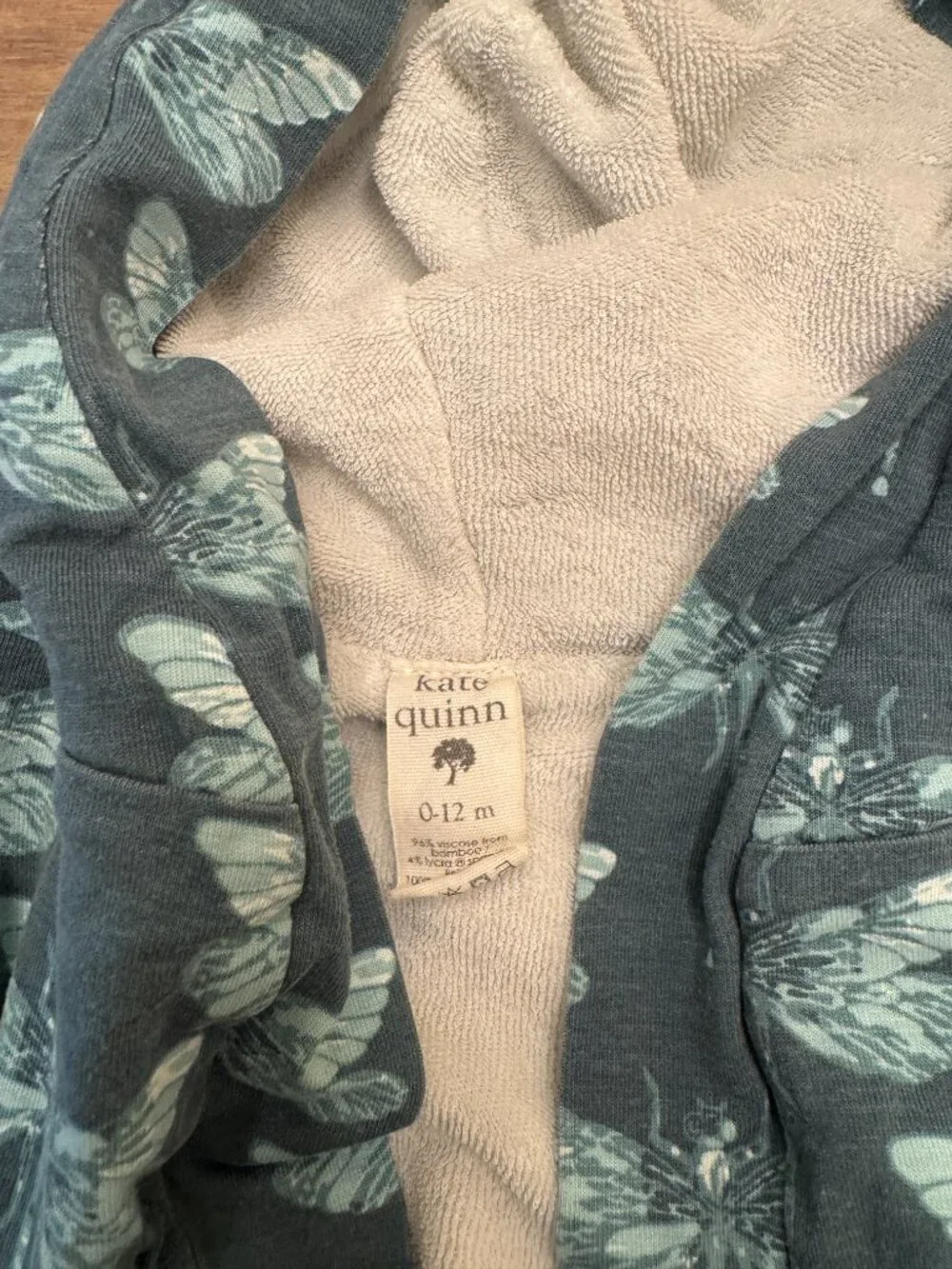 Kate Quinn Dragonfly Hooded Terry Cloth Robe / Cover-Up 0-12M